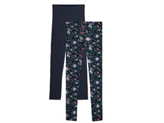 Name It leggings dark sapphire blomster mix (2-pak)